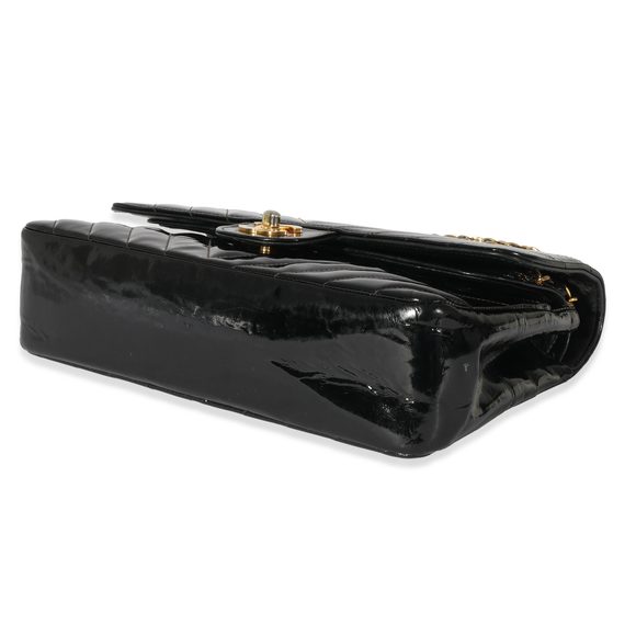 Chanel Vintage Black Patent Chevron Medium Flap Bag - Picture 7 of 8